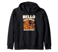 HELLO FALL VIBES FALLEN LEAVES AUTUMN DREAMS pumpkins Zip Hoodie