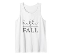Hello Fall Women Halloween Autumn Thanksgiving Cute Tank Top