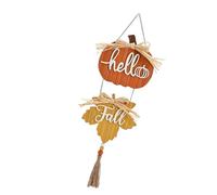 Hello Fall Wooden Hanging Sign with Autumn Wreath for Front, A
