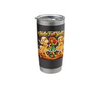 Hello Fall Y'all Poodle Autumn Cute Pumpkin Season Fun Stainless Steel Insulated Tumbler