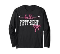 Hello Fifty-Eight Est 1967 Coquette Bow 58th Birthday Girl Long Sleeve T-Shirt