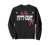 Hello Fifty-eight Est 1967 Coquette Bow 58th Birthday Girl Sweatshirt