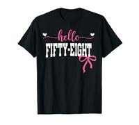 Hello Fifty-Eight Est 1967 Coquette Bow 58th Birthday Girl T-Shirt