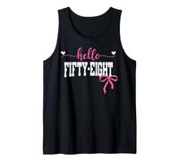 Hello Fifty-Eight Est 1967 Coquette Bow 58th Birthday Girl Tank Top