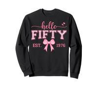 Hello Fifty Est 1976 Coquette Bow 50th Birthday Queen Sweatshirt