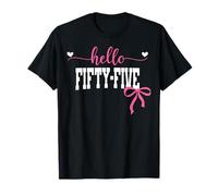 Hello Fifty-Five Est 1970 Coquette Bow 55th Birthday Girl T-Shirt