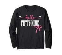 Hello Fifty-Nine Est 1966 Coquette Bow 59th Birthday Girl Long Sleeve T-Shirt