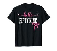 Hello Fifty-Nine Est 1966 Coquette Bow 59th Birthday Girl T-Shirt