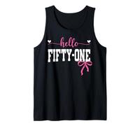 Hello Fifty-one Est 1974 Coquette Bow 51st Birthday Girl Tank Top
