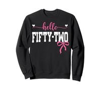 Hello Fifty-two Est 1973 Coquette Bow 52nd Birthday Girl Sweatshirt