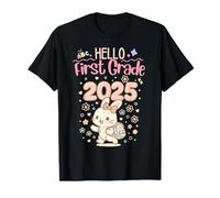 Hello First Grade 2025 Cute Bunny Lover Girls Women T-Shirt