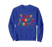 Hello First Grade Cheerful School Start Celebration Sweatshirt, Adult Unisex, Royal Blue, M