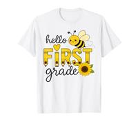 Hello First Grade Girls Boys Bees and Sunflower First Day T-Shirt