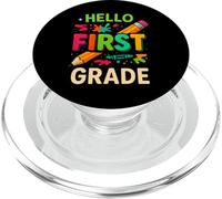 Hello First Grade Pencil Fun Back to School Boy Girl PopSockets PopGrip for MagSafe