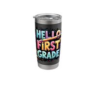 Hello First Grade Pencil Fun Back to School Boy Girl Stainless Steel Insulated Tumbler