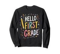 Hello First Grade Pencil Fun Back to School Boy Girl Sweatshirt
