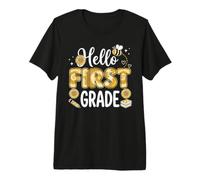 Hello First Grade Sunflower Bee Tie Dye First Day of School Premium T-Shirt
