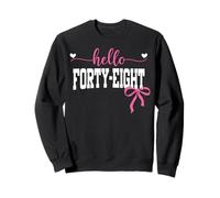 Hello Forty-eight Est 1977 Coquette Bow 48th Birthday Girl Sweatshirt