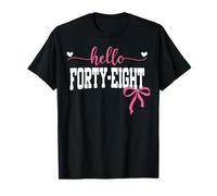 Hello Forty-Eight Est 1977 Coquette Bow 48th Birthday Girl T-Shirt