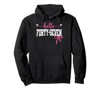 Hello Forty-seven Est 1978 Coquette Bow 47th Birthday Girl Pullover Hoodie
