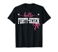 Hello Forty-Seven Est 1978 Coquette Bow 47th Birthday Girl T-Shirt