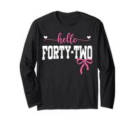 Hello Forty-Two Est 1983 Coquette Bow 42nd Birthday Girl Long Sleeve T-Shirt