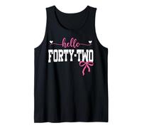 Hello Forty-Two Est 1983 Coquette Bow 42nd Birthday Girl Tank Top