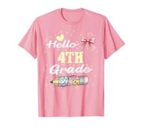 Hello Fourth Grade 1st Day Of School Coquette Teacher Girl T-Shirt