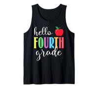 Hello Fourth Grade 4th Grade Back to School Teacher Kids Tank Top