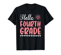 Hello Fourth Grade Back to School Students Teachers Funny Value Graphic T-Shirt, Men, Black, S