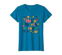 Hello Fourth Grade Girls School Supplies Learning Fun T-Shirt, Women, Sapphire, XL