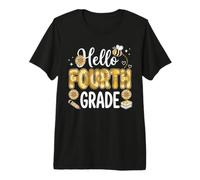 Hello Fourth Grade Sunflower Bee Tie Dye Back to School Premium T-Shirt
