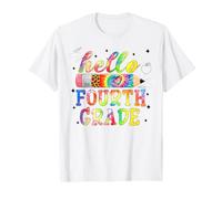 Hello Fourth Grade Tie Dye Pencil 4th Grade Back to School T-Shirt