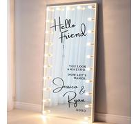 Hello Friend - Personalised Wedding & Anniversary Party Welcome Selfie Mirror Vinyl Decal Sticker for DIY Wedding, Mirror Decor