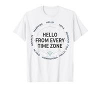 Hello from Every Time Zone World Travel T-Shirt