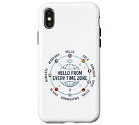 Hello From Every Time Zone World Traveler Case for iPhone X/XS