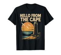 Hello From The Cape Shirt Vintage Lighthouse Seagull Sunset T-Shirt