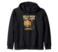 Hello From The Cape Shirt Vintage Lighthouse Seagull Sunset Zip Hoodie