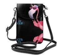 Hello Glasses Flamingo Crossbody phone bag with flip cover and card slot, perfect for travel, everyday use, and outdoor use.