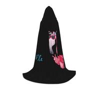 Hello Glasses Flamingo Hooded Cape For Teenagers, Unisex Cloak Robe Hooded Halloween Costume Satin Witches Vampire Cloak Fancy Dress Up Children