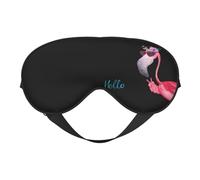 Hello Glasses Flamingo Night Mask Soft Reversible Eye Cover Adjustable Strap Light Blocking Comfortable Rest