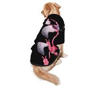 Hello Glasses Flamingo Print Dog Hoodie For Medium To Large Dogs, Warm, Soft, Breathable Sweatshirt, Easy To Wear Jumper For Winter And Fall, Pet Coat Pullover