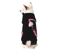 Hello Glasses Flamingo Print Dog Hoodie For Small Dogs, Warm, Soft, And Breathable Sweatshirt, Easy To Wear Jumper, Pet Winter Weather Coat Pullover