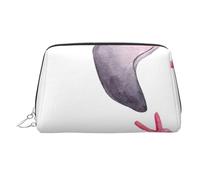 Hello Glasses Flamingo Printed Makeup Bag for Women Portable Leather Make up Bag Travel Cosmetic Bags Organizer, Silver Zipper