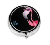 Hello Glasses Flamingo This Small, Round, Three-Compartment Travel Pill Box is Perfect for Storing Daily medications, Vitamins, and on-The-go.
