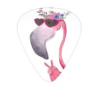 Hello Glasses Flamingo Unique Guitar Picks With Clear Prints And Multiple Thicknesses