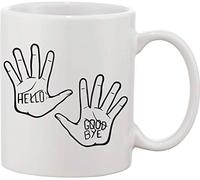 Hello Goodbye Hands Artwork Ceramic Mug Stella