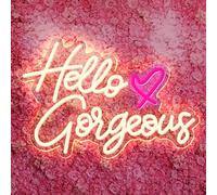 Hello Gorgeous Neon LED Neon for walls Warm White neon lights for bachelorette parties Birthday Engagement parties Wedding decorations with switch 16.5 "X 11"