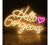 Hello Gorgeous Neon Signs, Arrinew Party LED Sign Wall Decor,Colorful Neon Lights powered by USB, Gifts for Teen Girls Women Bedroom,Women Party Supplies