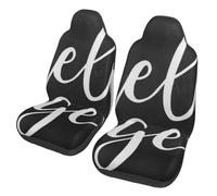 Hello Gorgeous White Script Motors Front Seat Protective Breathable Seat Covers for Cars, Automotive Comfort & Protection for Most Cars, Van, Trucks, SUV